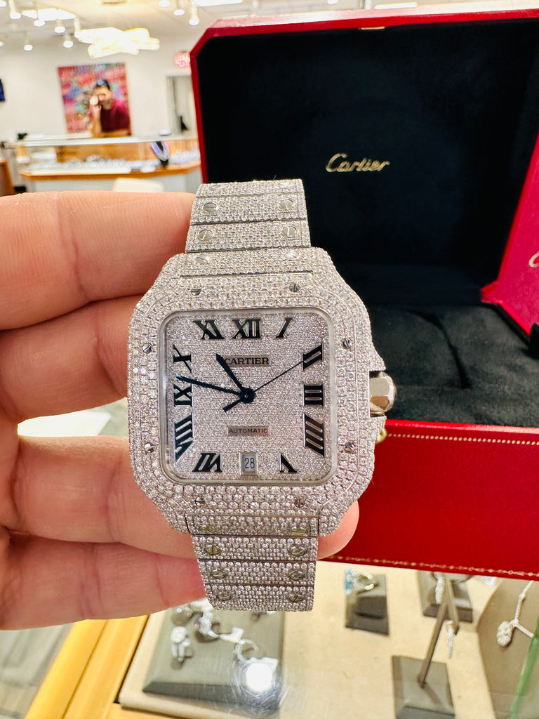 Cartier Santos Iced out