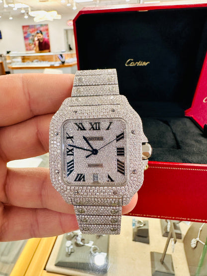 Cartier Santos Iced out