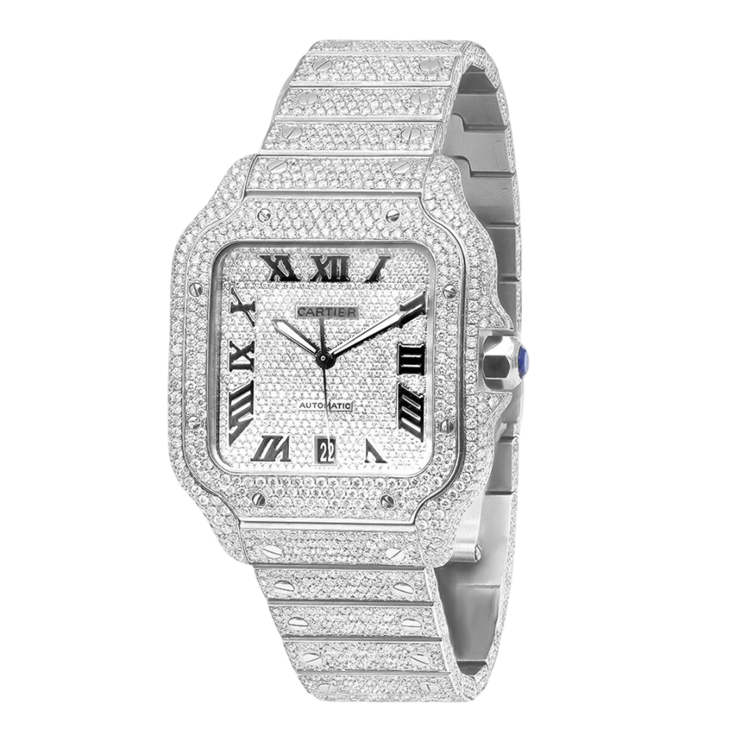 Cartier Santos Iced out